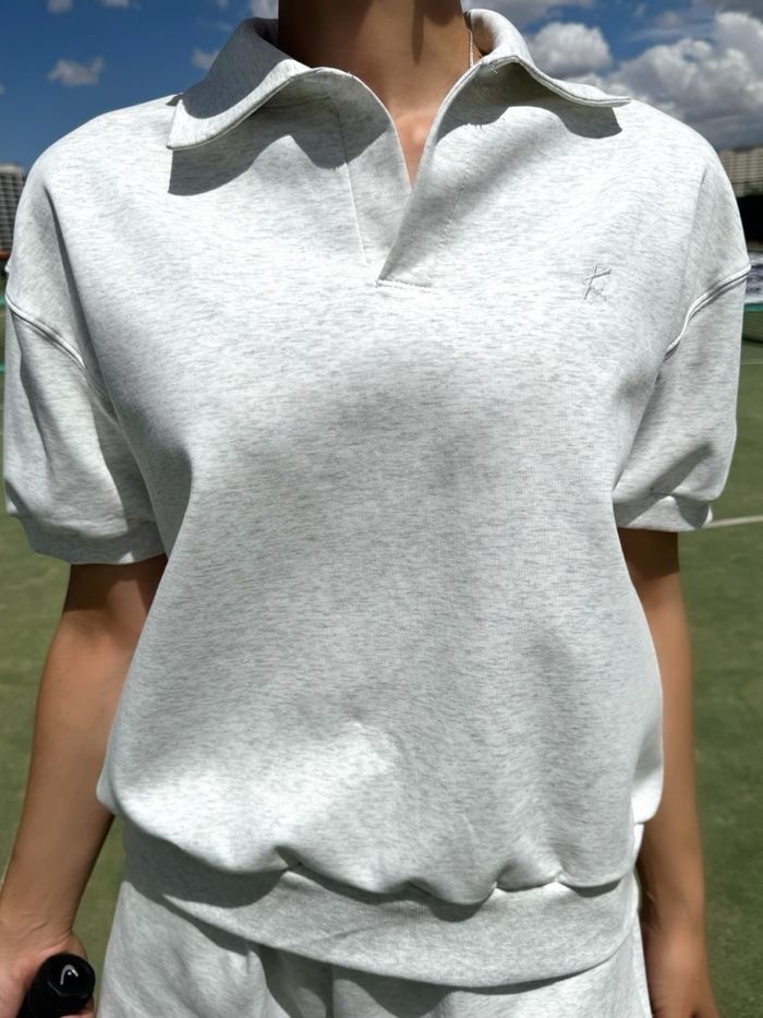 Midi sleeve polo shirt