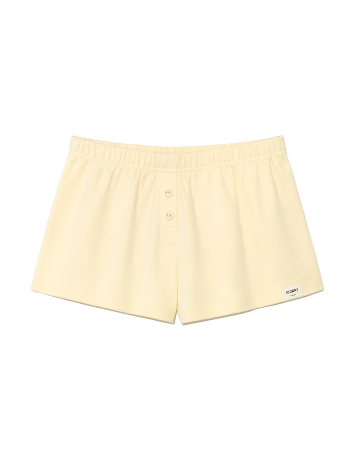 BUTTON FLY MINI SHORTS - BUTTER