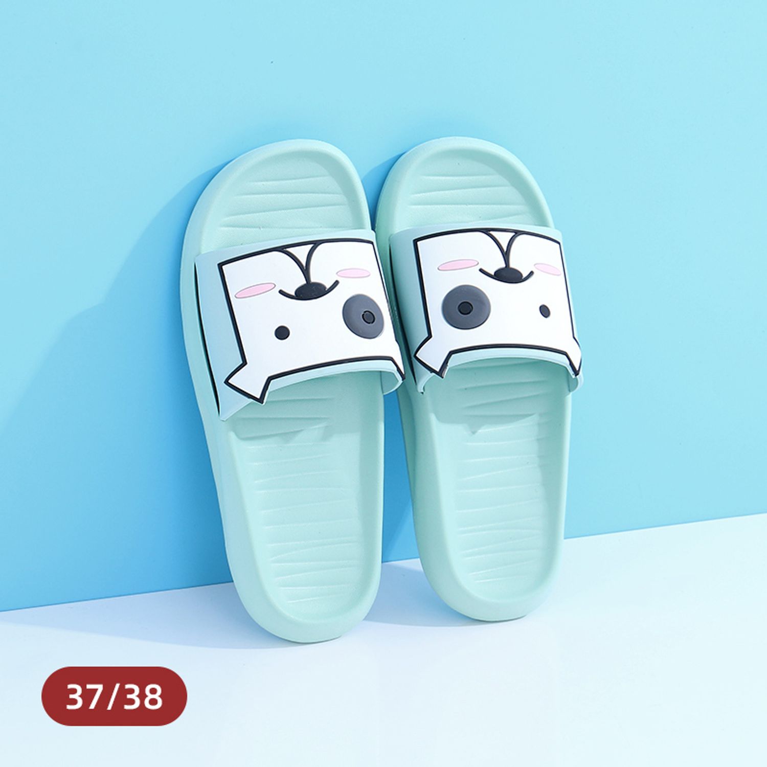 (37/38) Dog Pattern Slide Slippers for Ladies