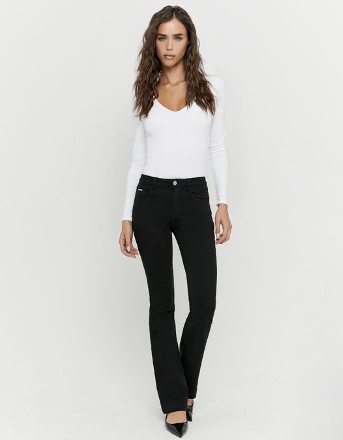 Black Mid Waist Bootcut Jeans