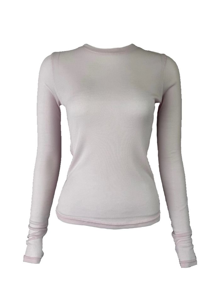 Layer basic top /baby pink/