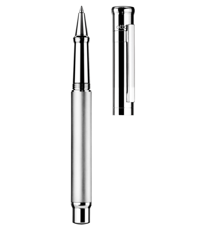 Otto-Hutt Design 04 Rollerball - "Platin gray, Barrel platin plated matte, parts platinated shiny