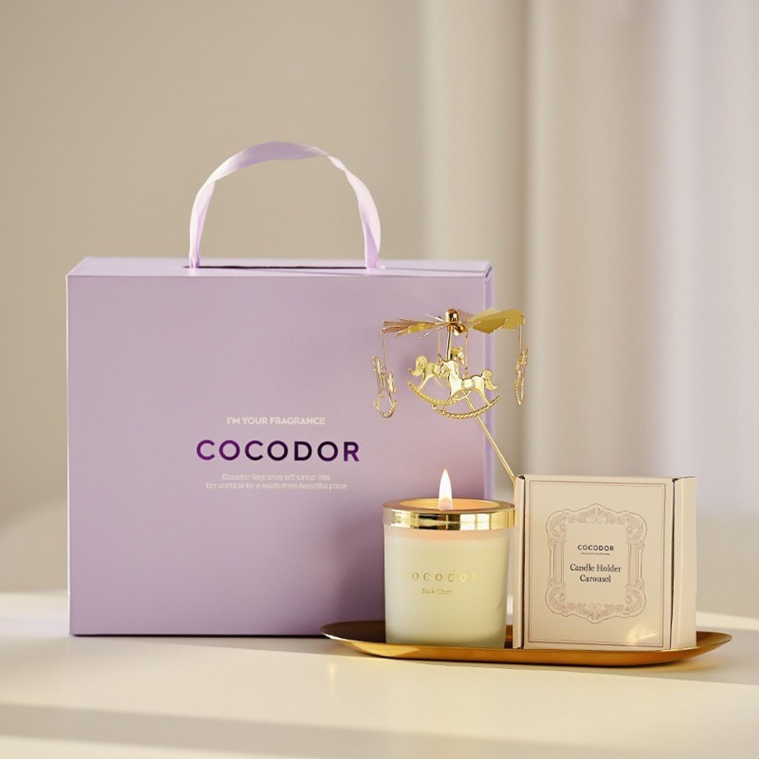 Cocodor Carousel Candle Holder Set - Тансаг лаатай бэлгийн багц