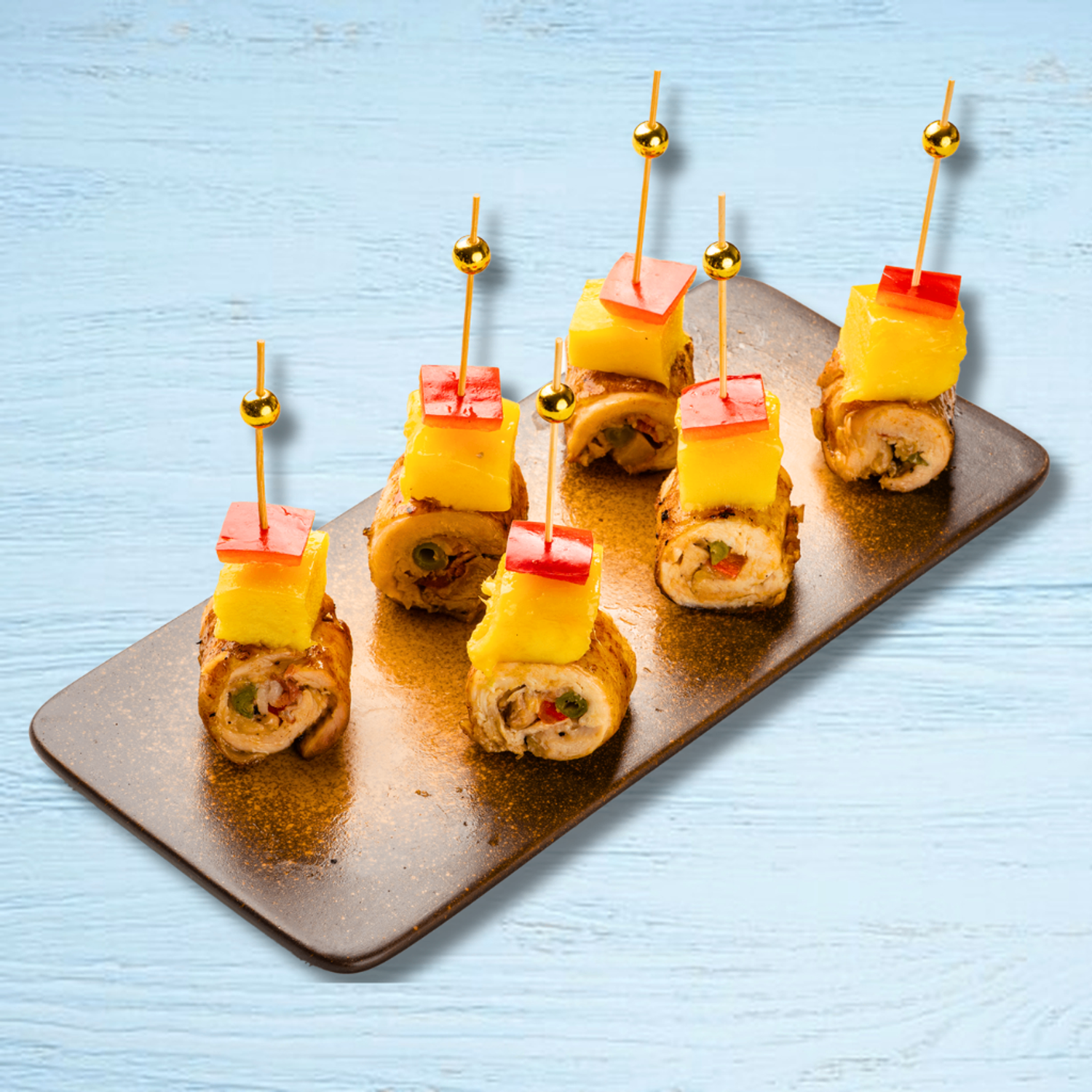 Mango chicken skewer