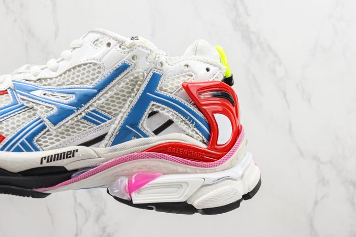 Balenciaga Runner Sneakers 'White Blue Red Mesh And Nylon'