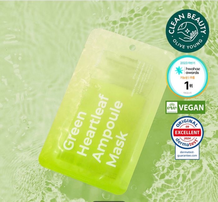 FREEMAY GREEN HEARTLEAF AMPOULE MASK 