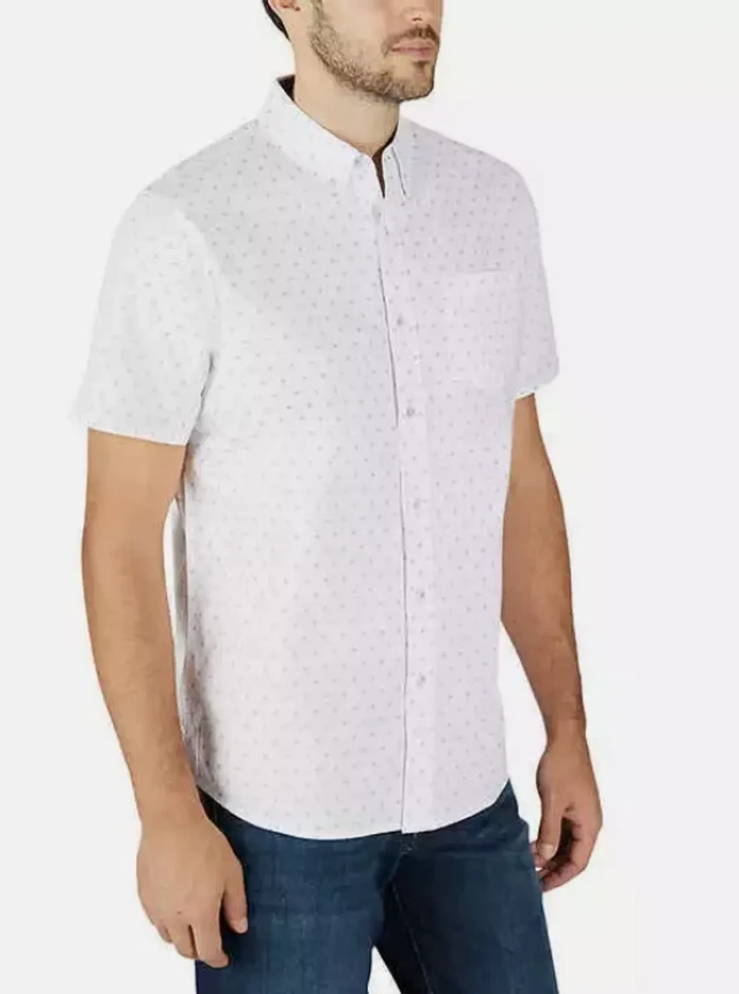 Lee Short Sleeve Stretch Woven Shirt Men's, white, size M