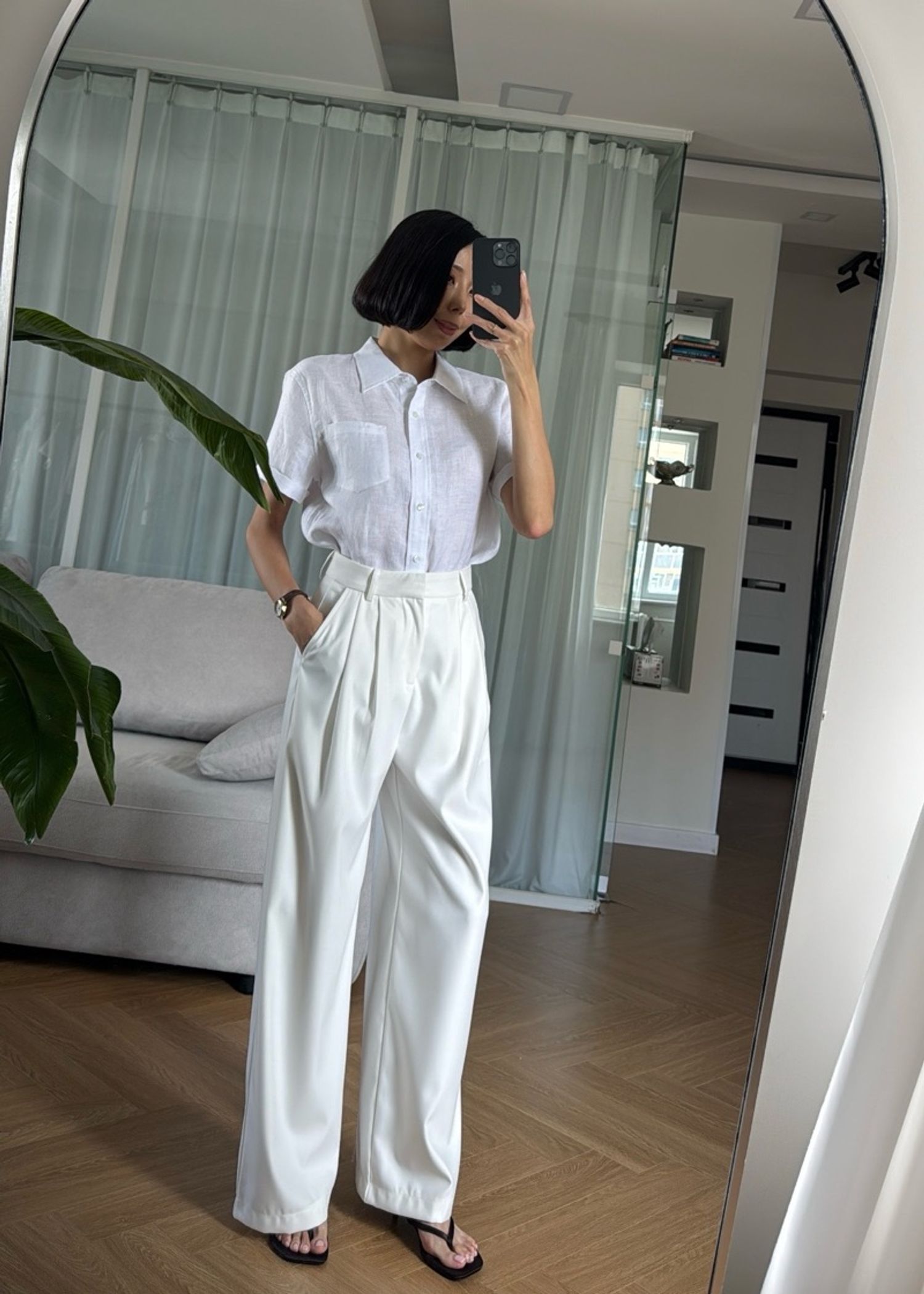 High-Waisted Wide-Leg Suit Pants