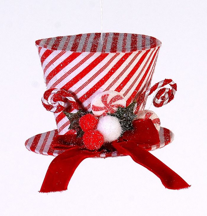Fabric velver red/white hat