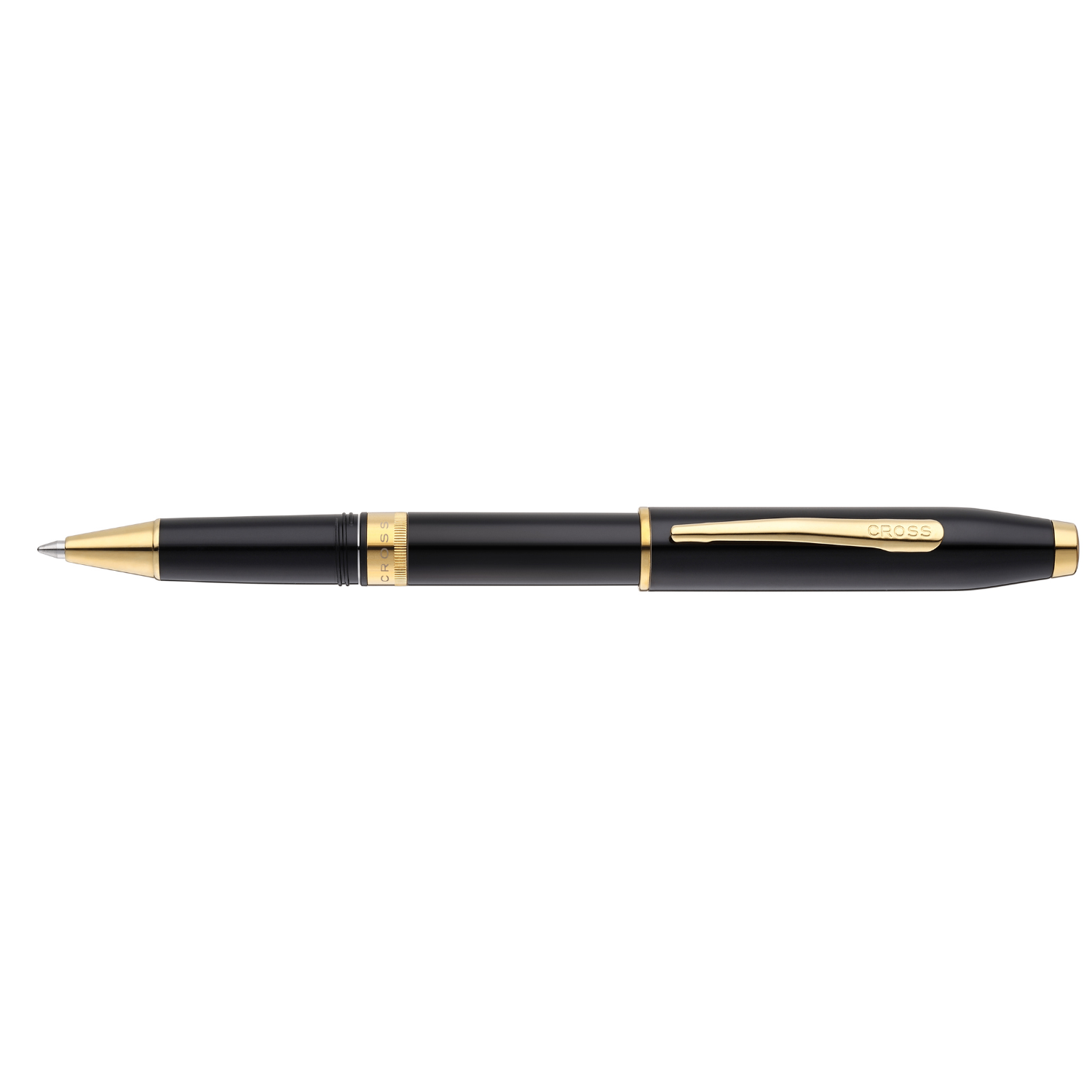Foundry Glossy Black Lacquer with PVD Gold Appointments Rollerball