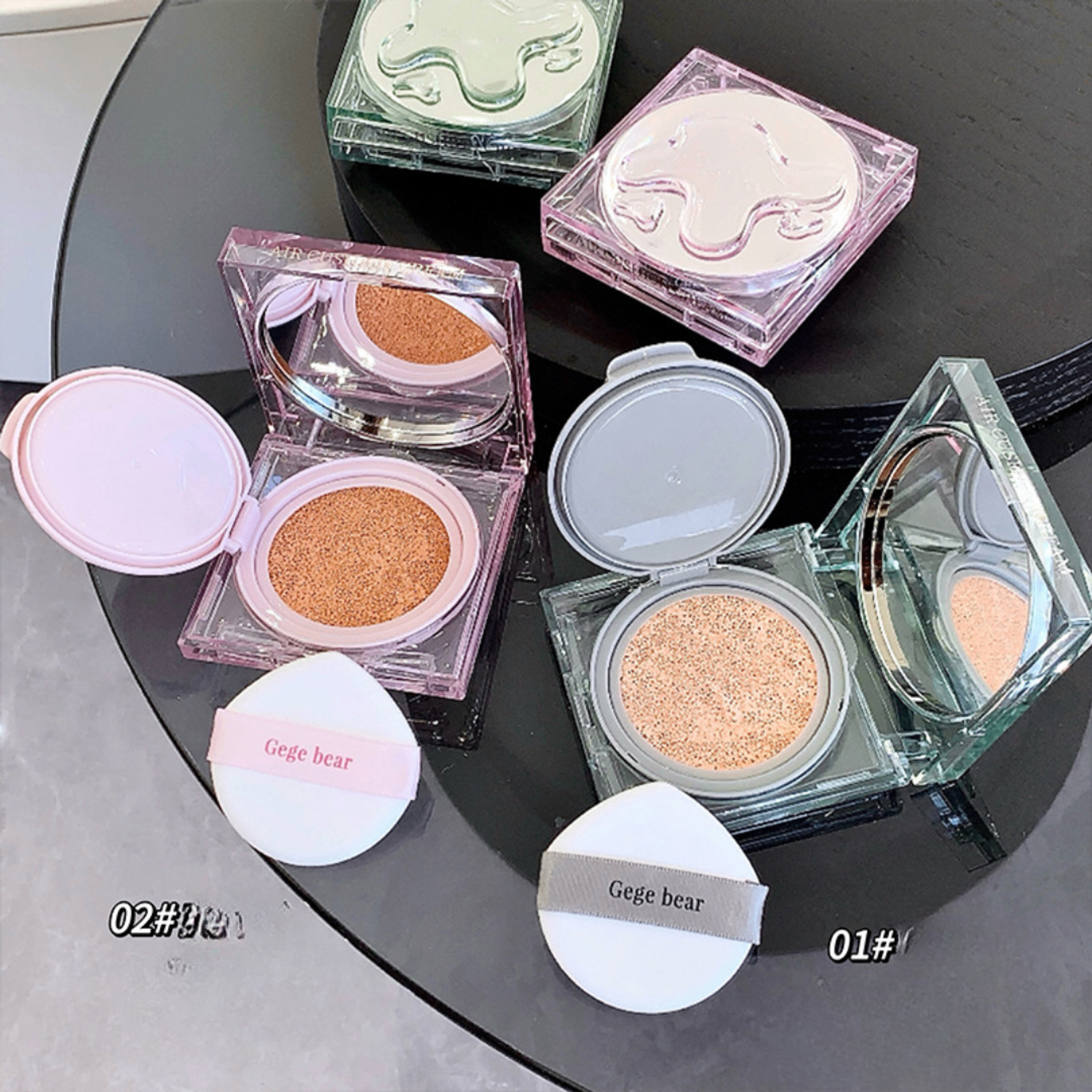 🐻 Gege Bear Air Cushion Foundation (Crystal Square Case)