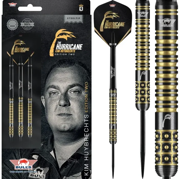 BULL'S Kim Huybrechts Darts - Steel Tip - 90% - Black E2