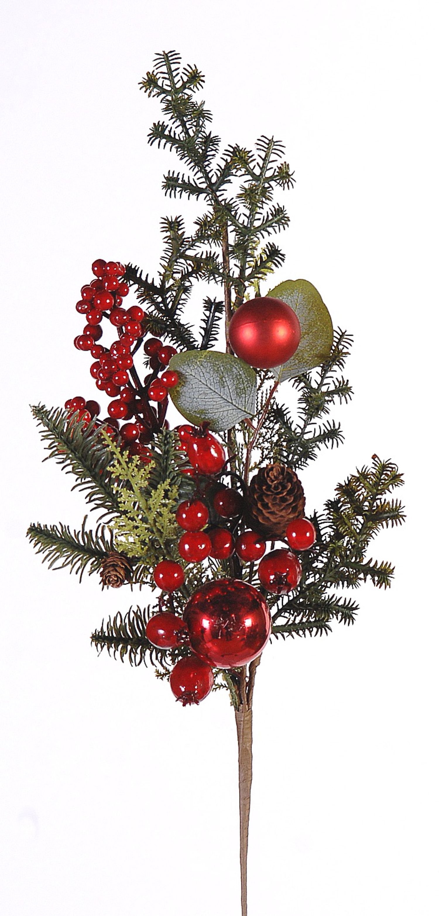 Branch w/red plastic balls