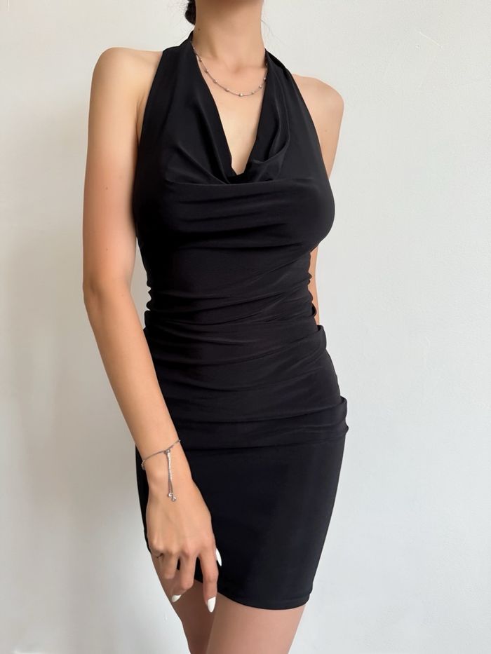 Halter neck mini dress