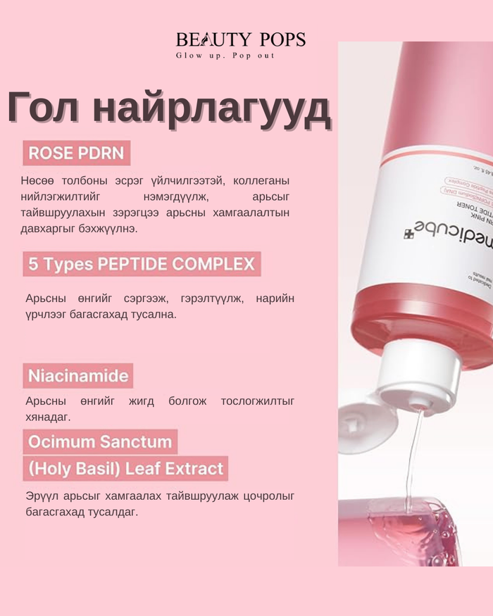 Medicube PDRN pink peptide toner 