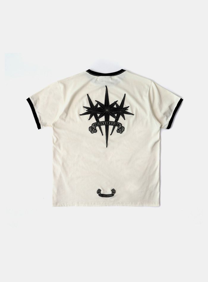 Cosmo Triple Patch Ringer T-shirt - Cream