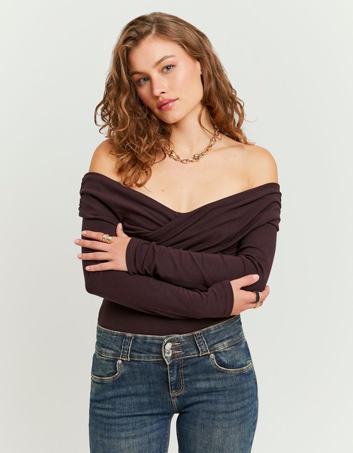 Brown Off Shoulders Body