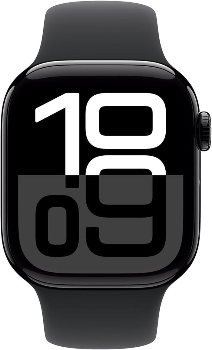 Apple Watch Series 10 GPS, 46mm, Jet Black Aluminium Case with Black Sport Band -Copy