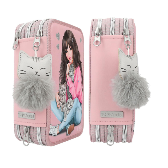 TOPModel Triple Pencil Case Kitten