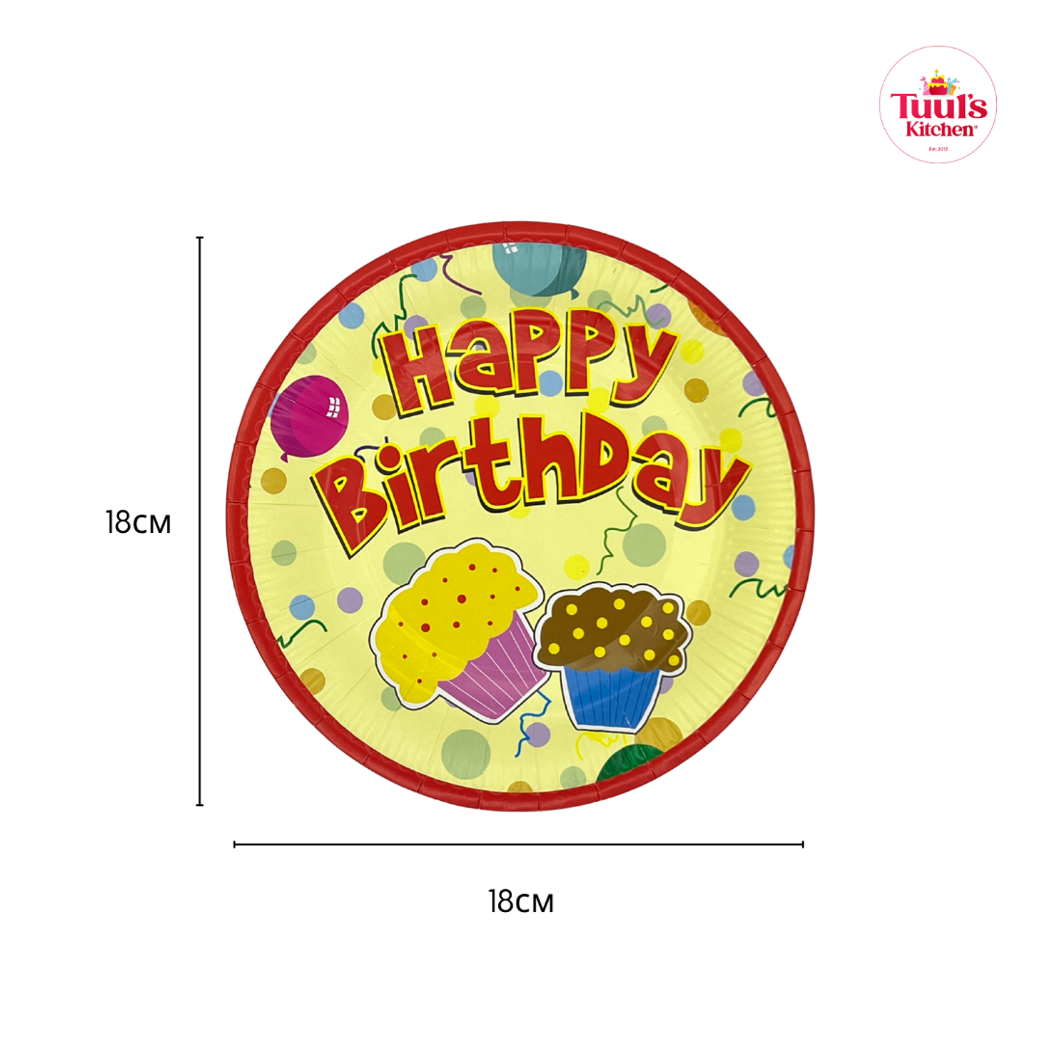 HBD таваг шар, кекстэй  18cm