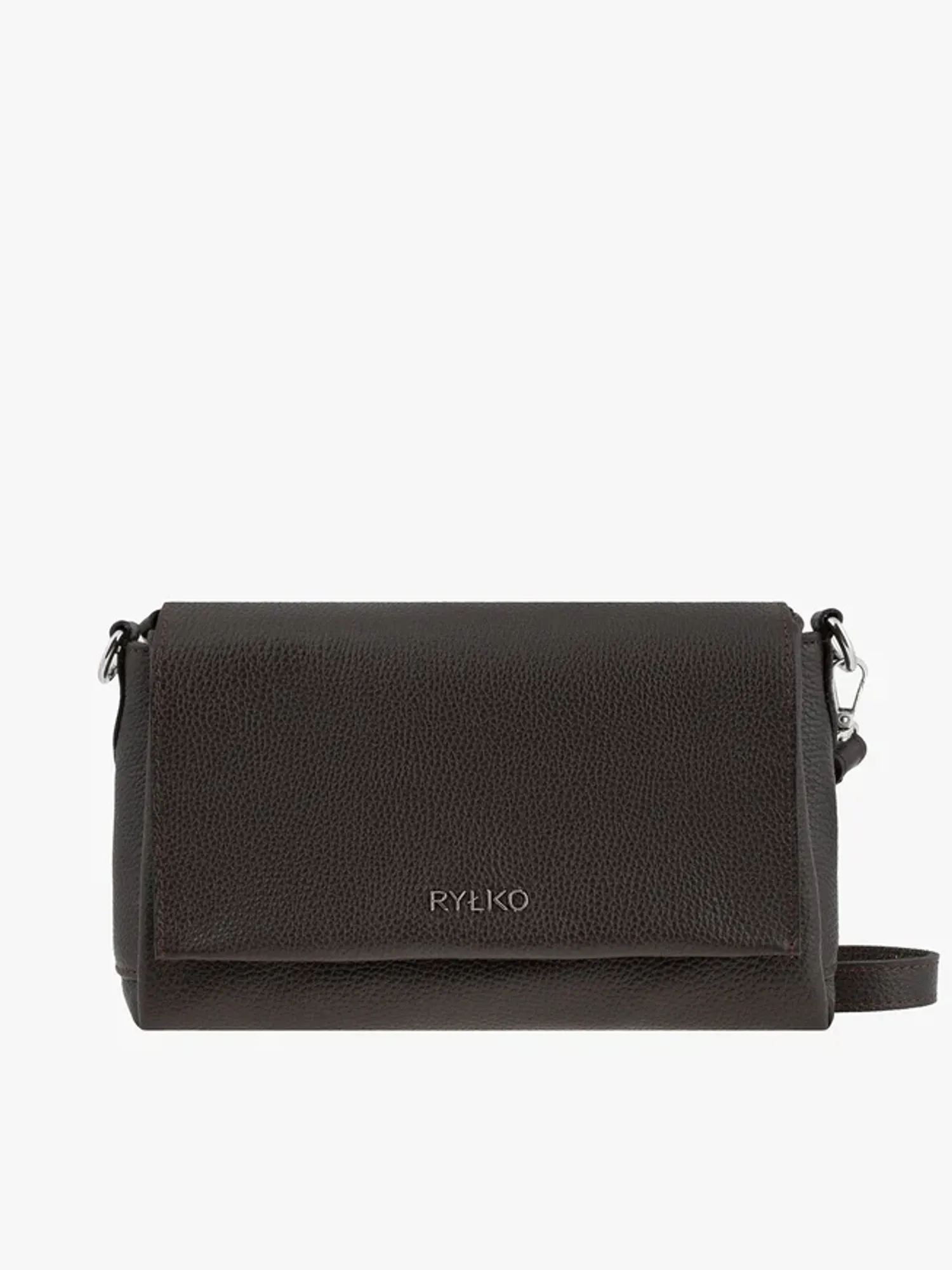 Dark brown magnetic clutch bag