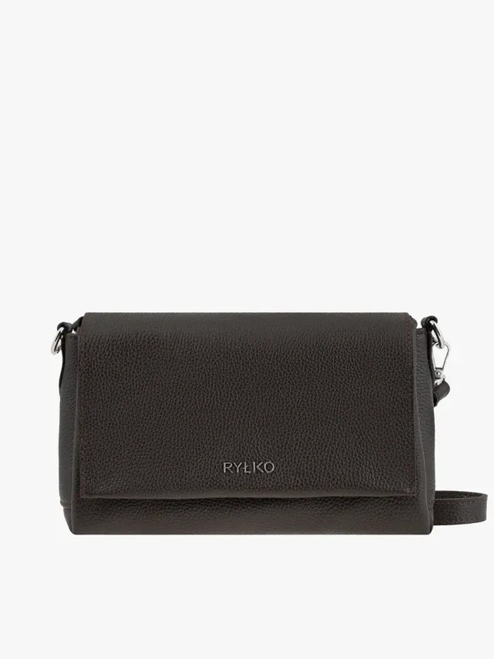 Dark brown magnetic clutch bag
