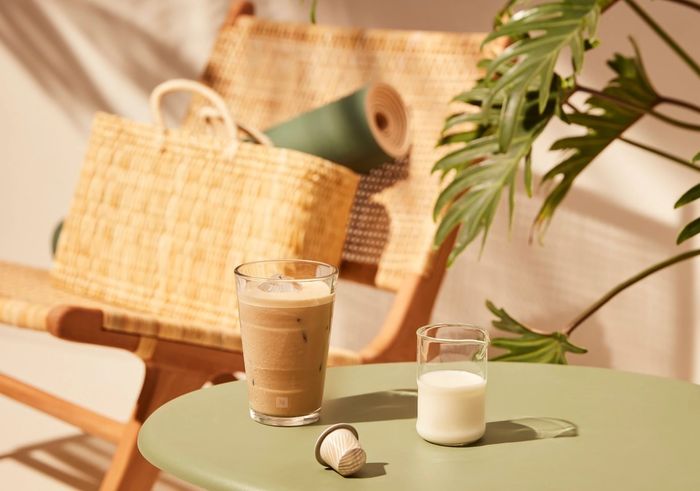 Iced coconut vanilla flavored coffee