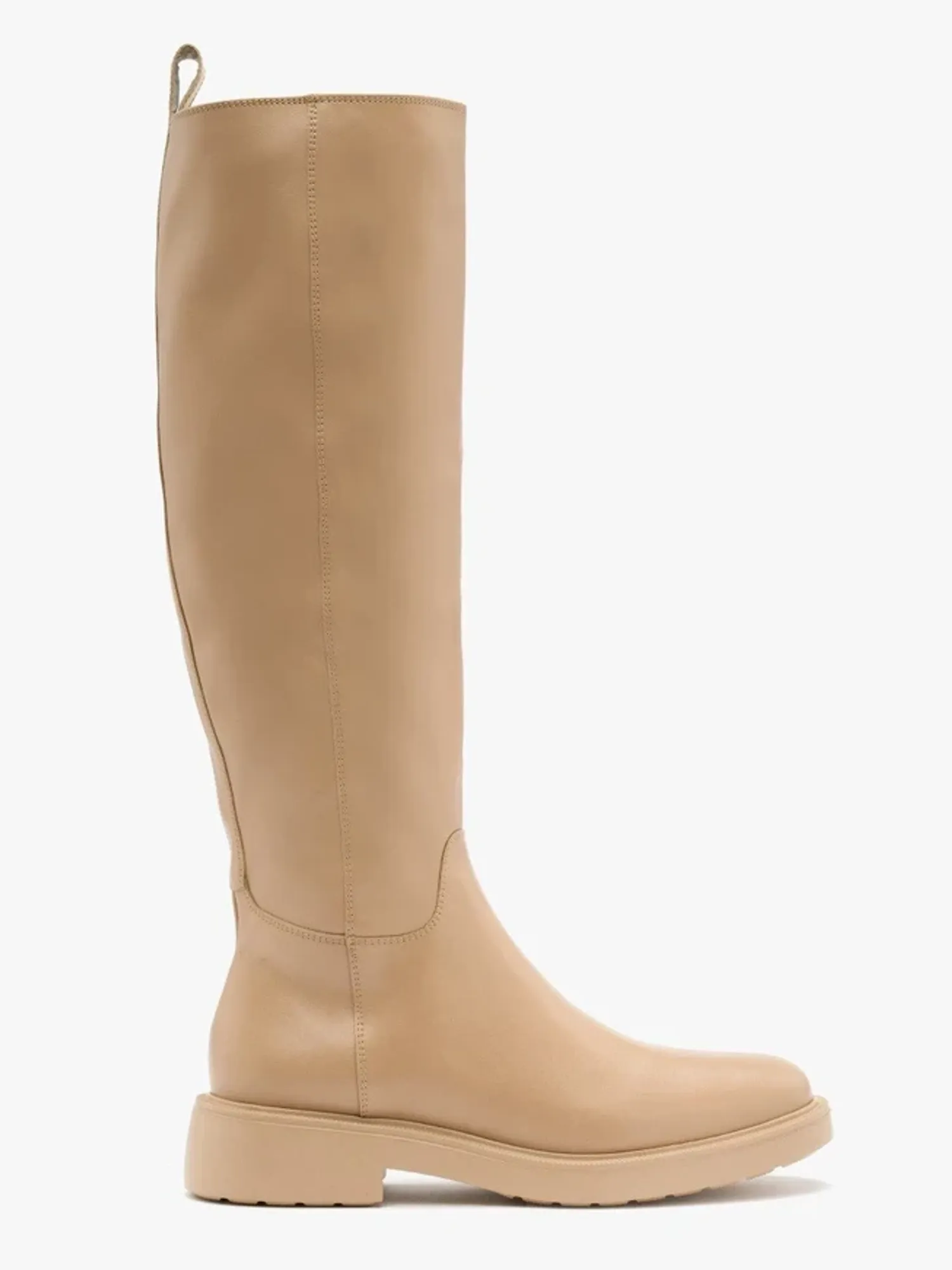 Beige knee boots