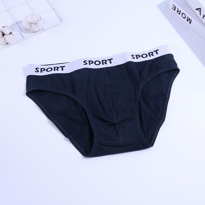 Sports Solid Color Briefs for Men(Deep Blue)(M)