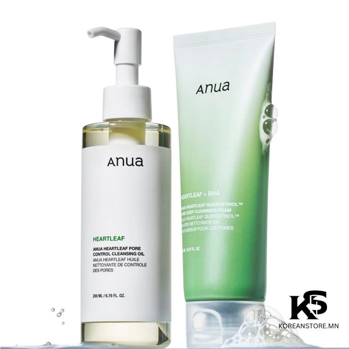 Anua Heartleaf Pore Control Cleansing Oil & Cleansing Foam