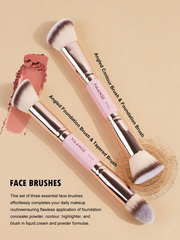 4pcs makeup brush- pink gold