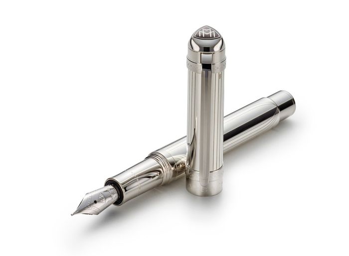 MAYBACH Fountain pen - Sterling-Silver / Platinum - 18 K solid gold nib in  M