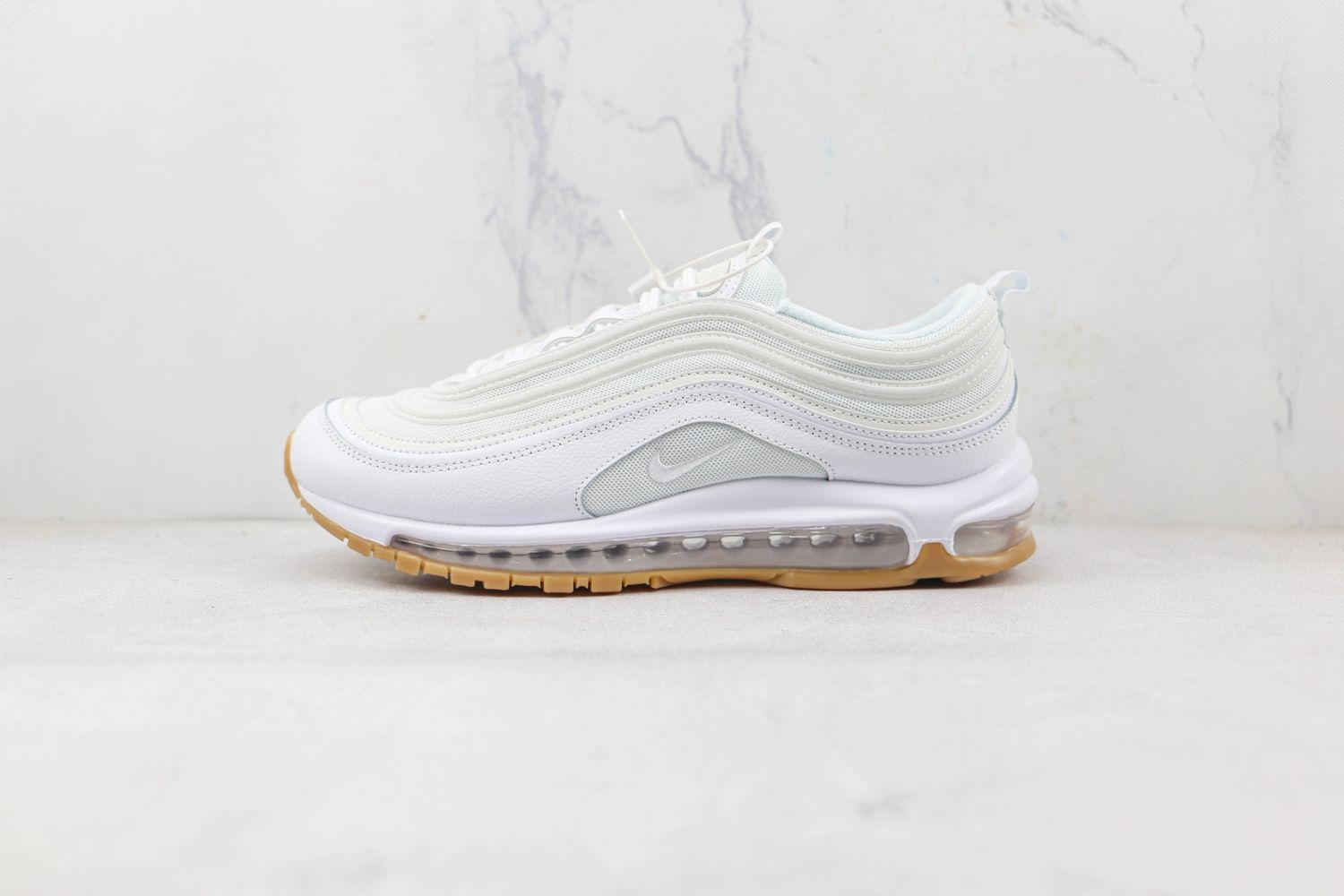 Nike Air Max 97 White Light Gum Brown Blue Shoes 