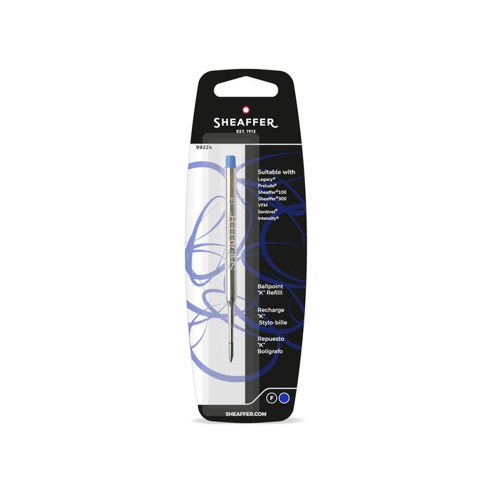 Sheaffer® Ballpoint Refill "K" Style - Blue Fine - Blister Card 