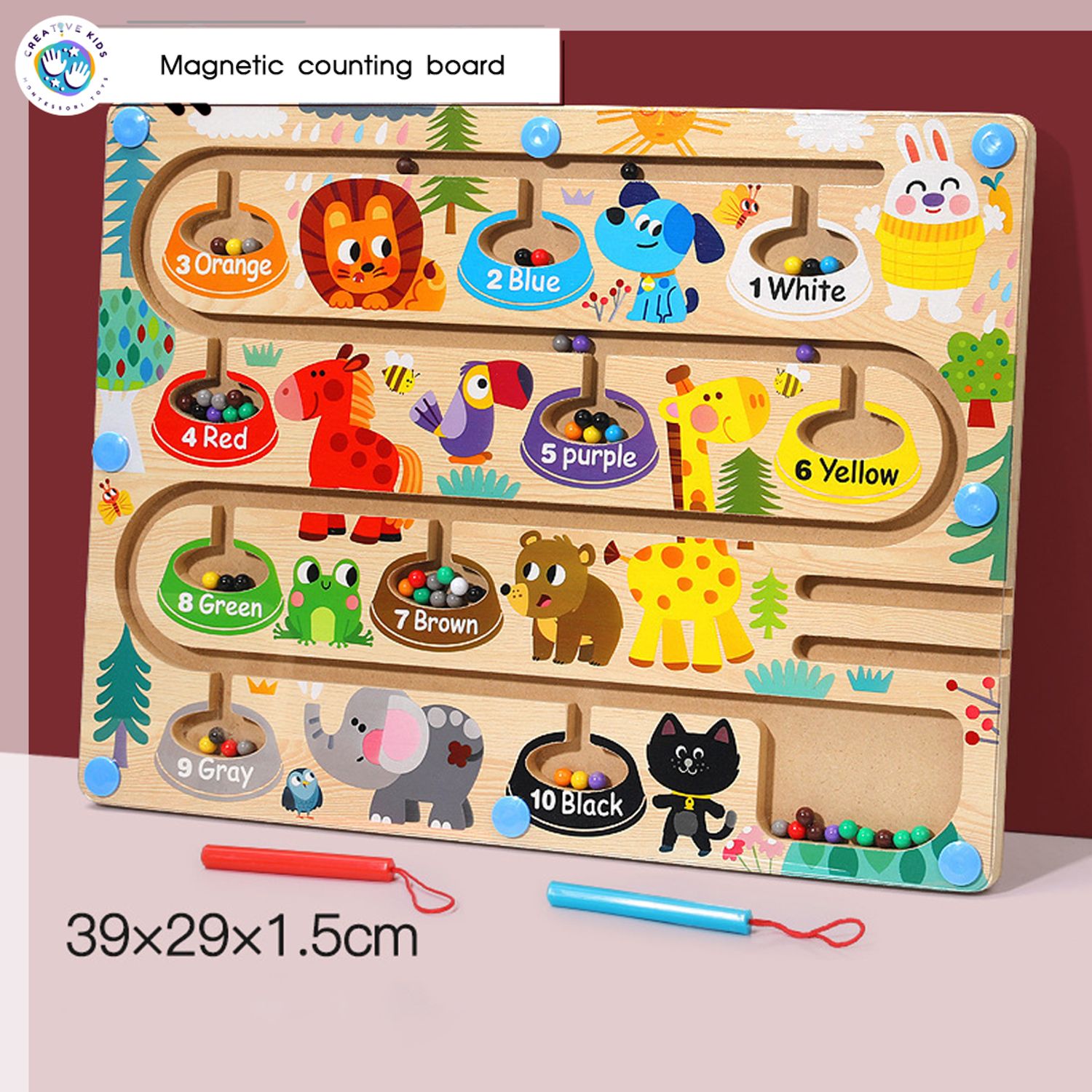 Өнгө, тоо сурах соронзон үзэгтэй самбар