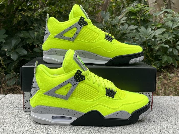Tagz x Air jordan 4 Plush Fluorescent Yellow