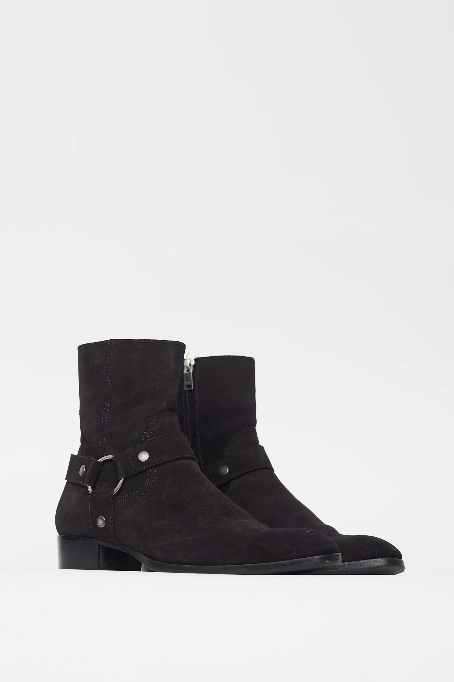 SaintLaurent Wyatt Harness Boots Leather