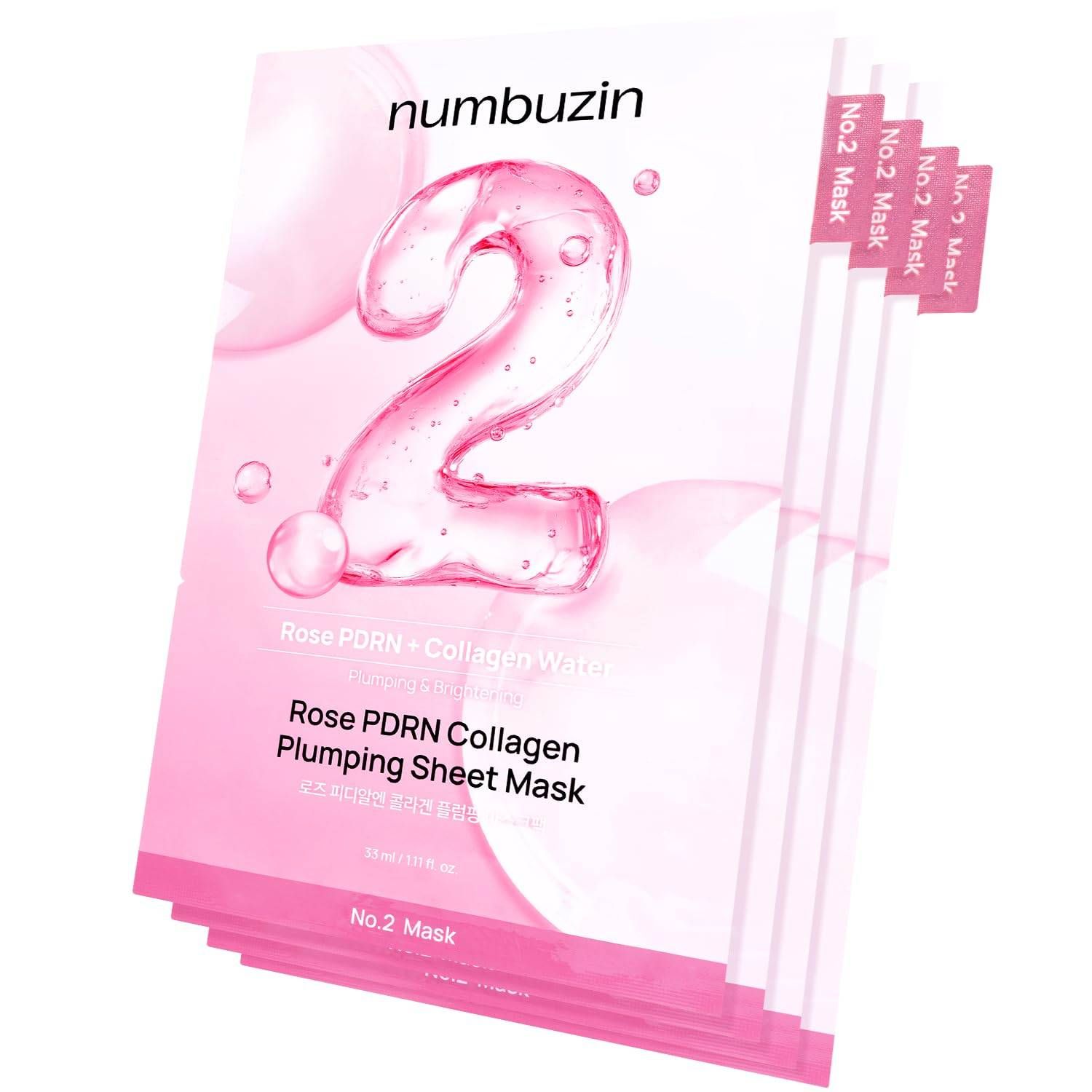 Numbuzin No.2 Rose PDRN Collagen Plumping Sheet Mask
