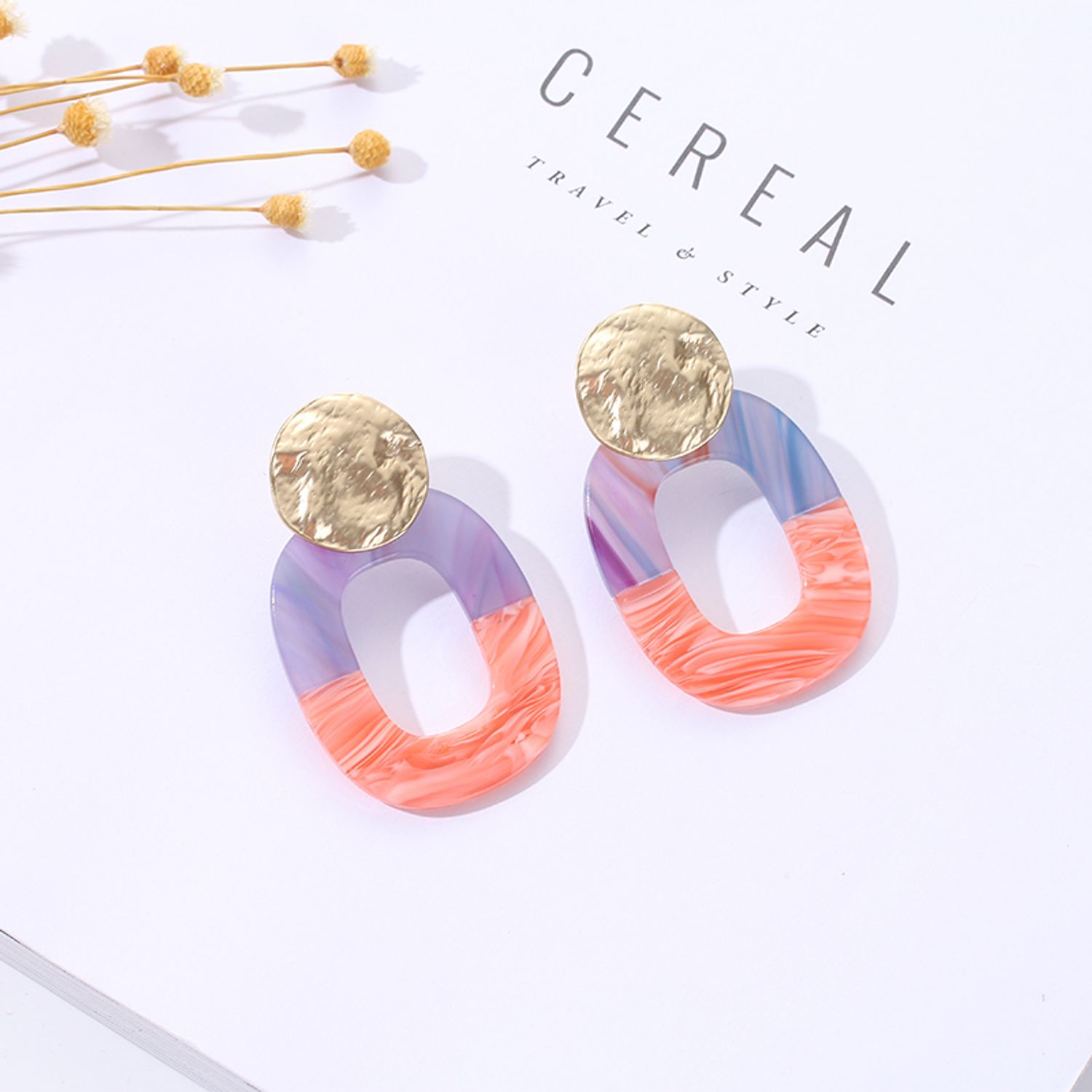 Retro Acrylic Geometric Earrings