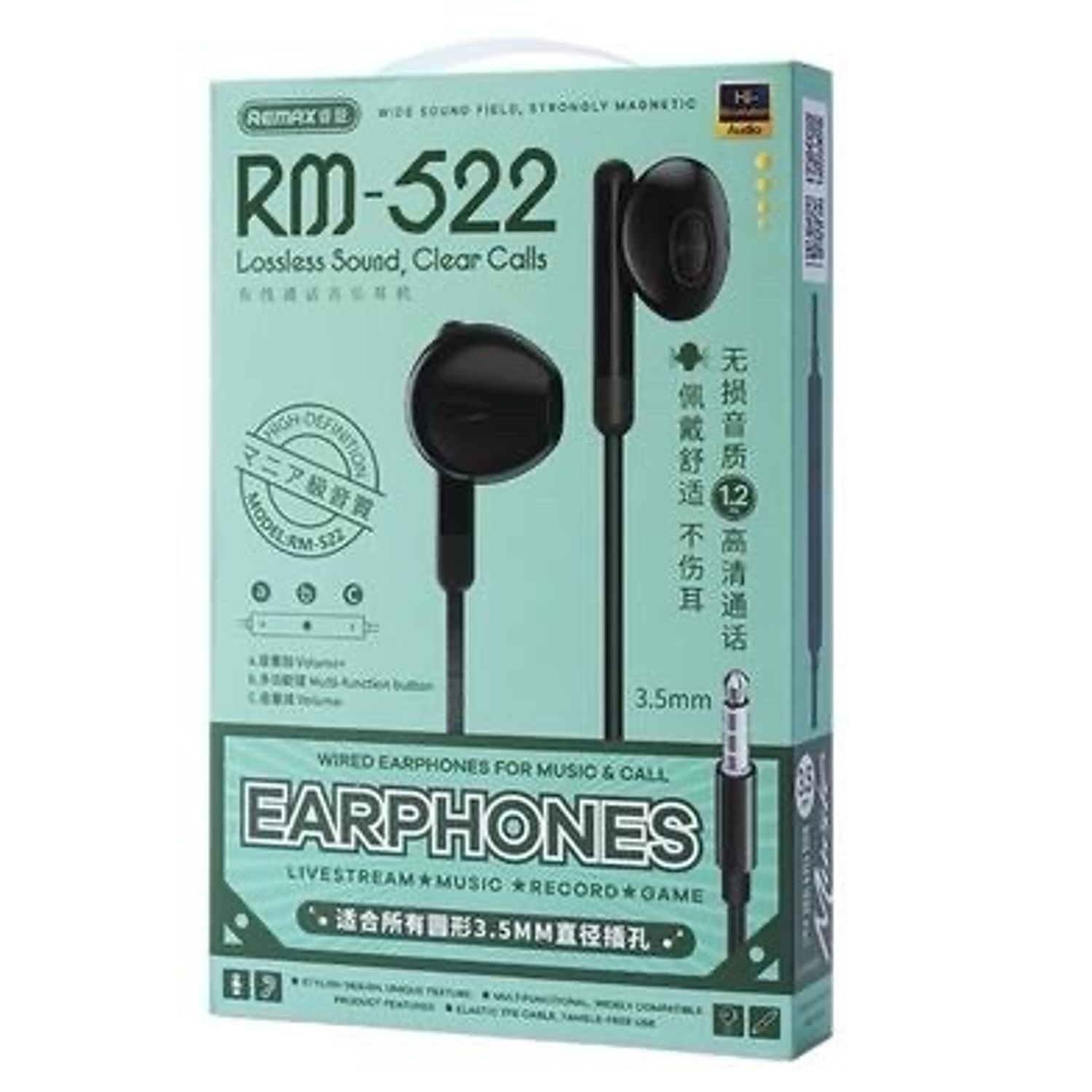 REMAX earphone RM-522