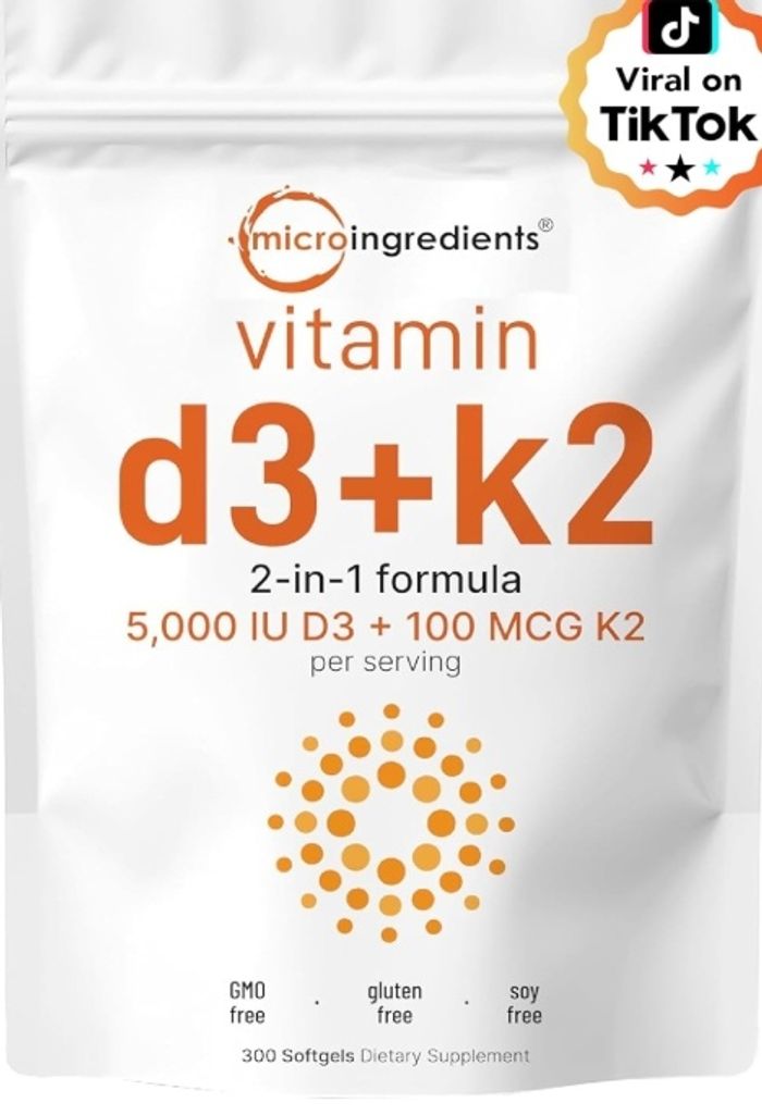 Vitamin D3 + K2 (5,000 IU D3 + 100 mcg K2)/ Sunflower oil/