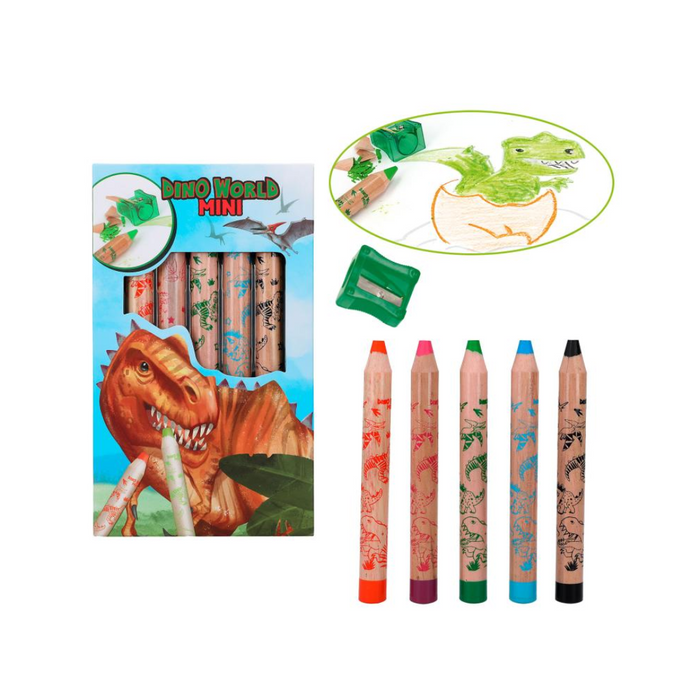 Dino World Mini Dino Coloured Pencils