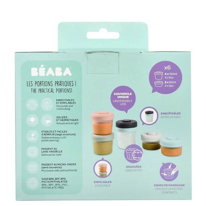 Béaba 1st Stage хоол хадгалах савны сет  (90мл – 2ш / 150мл – 4ш)