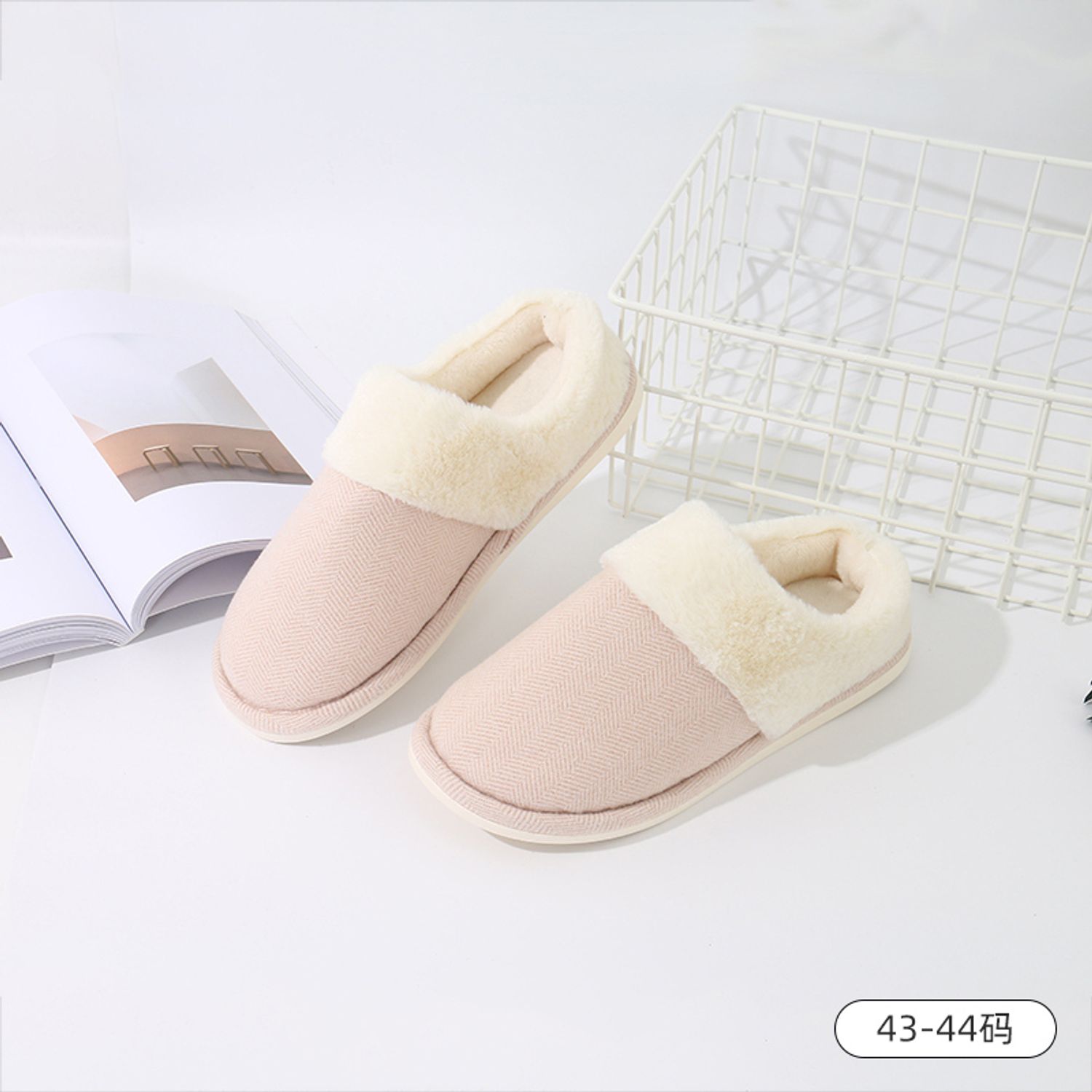 Winter Warm Slippers for Men (43/44) (Gray)