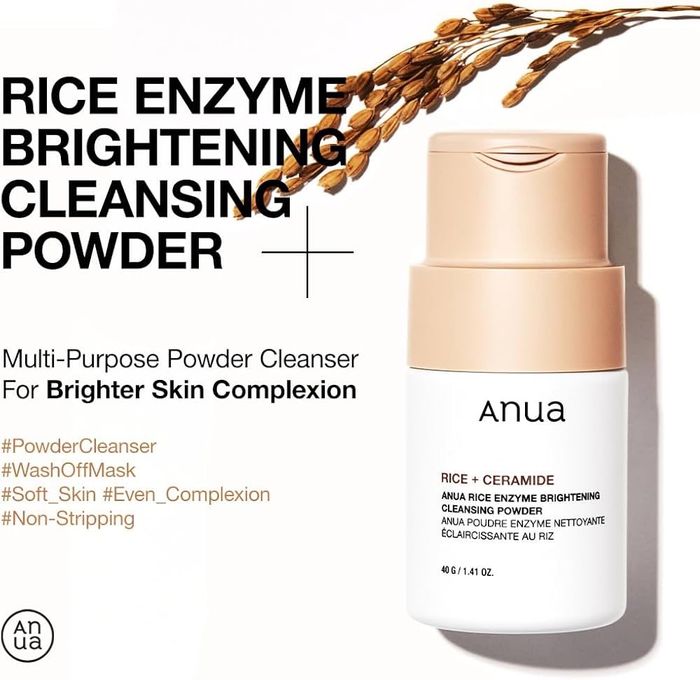 Anua rice+ceramide enzyme brigthening cleansing powder