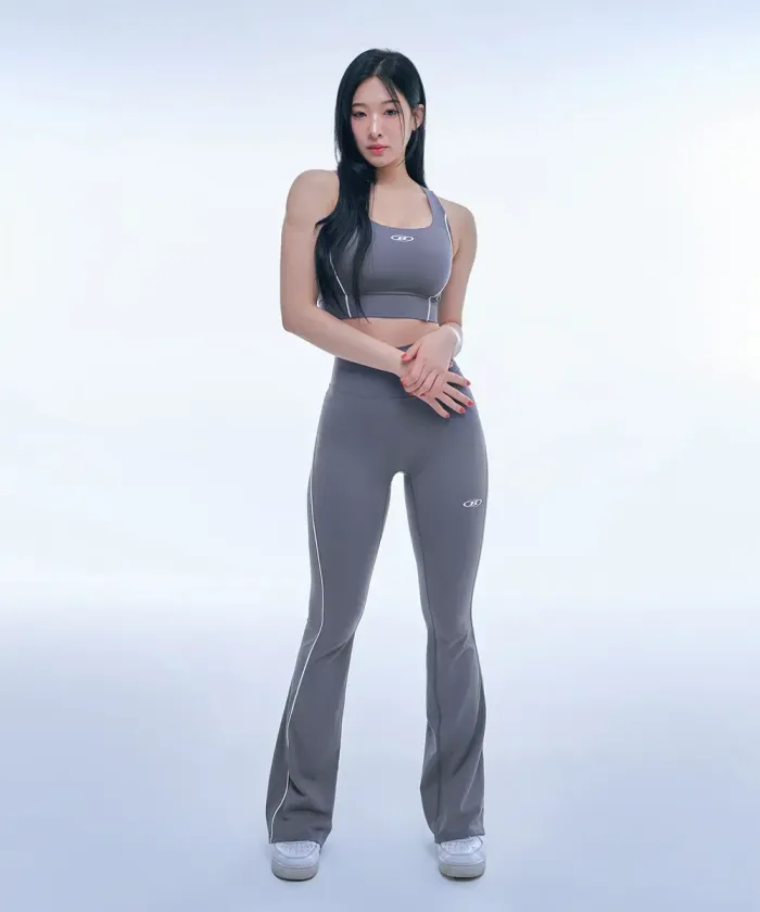 SYMBOL B PIPING BOOTS CUT LEGGINGS [CHARCOAL][3]