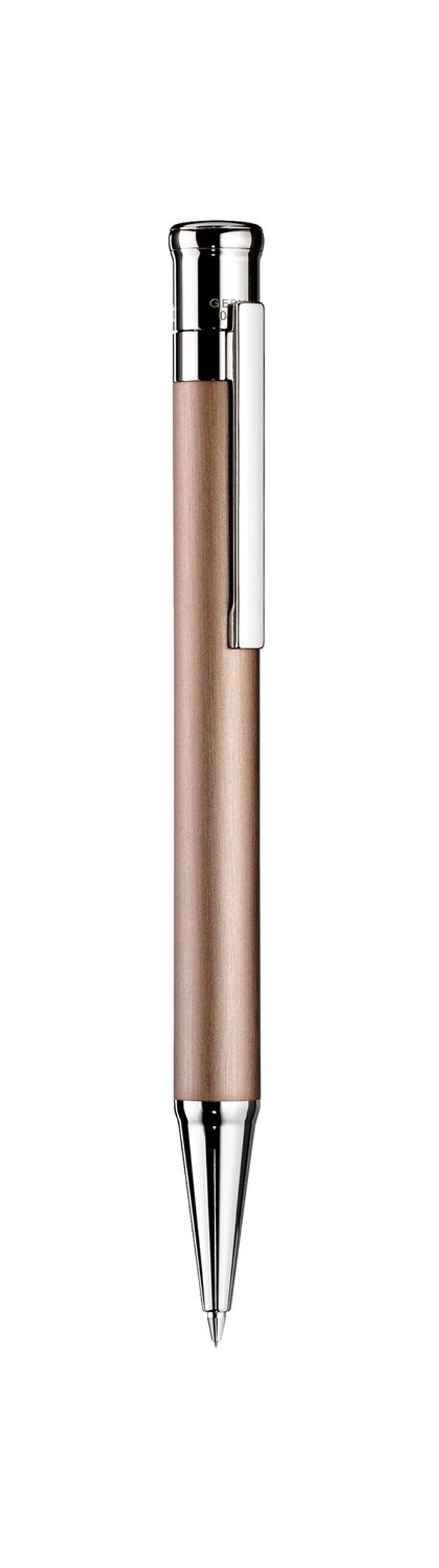 Otto-Hutt Design 04 Ballpoint pen - barrel satin finish sand matt lacquered, cap and fittings platinum plated
