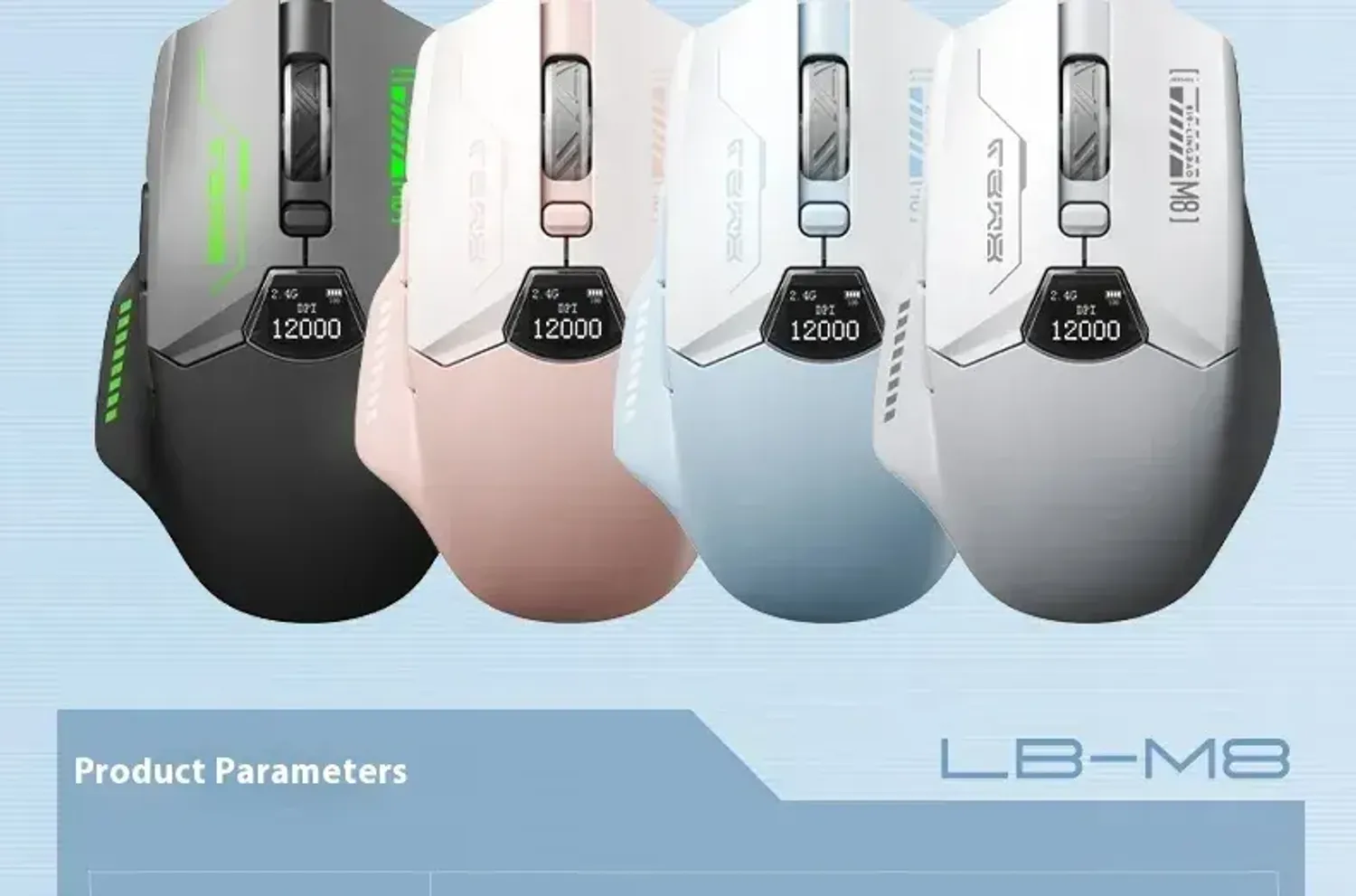 LB-M8 Wireless Tri-Mode Gaming Mouse - Black