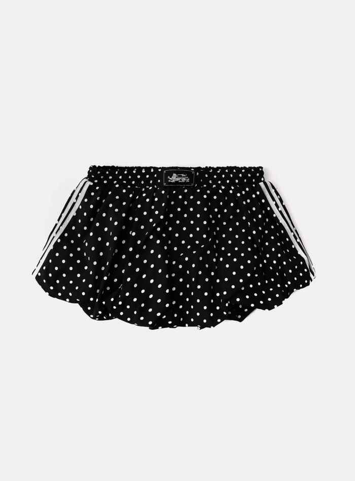  Mystic Billy Nylon Balloon Mini Skirt - Black Dot