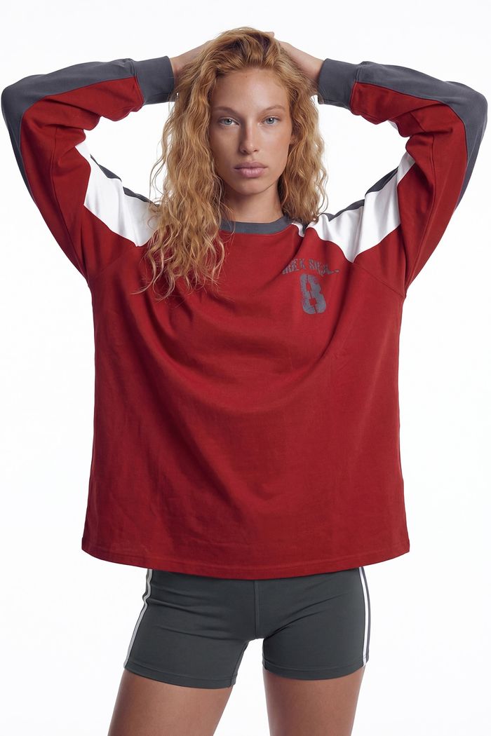 Number 8 Raglan Block Long Sleeve